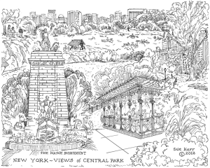 Central Park and the Maine Monument (New York City)