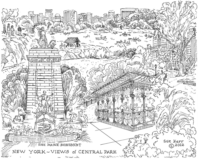 Central Park and the Maine Monument (New York City)