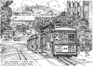 Cable Car (with a View of Alcatraz) (San Francisco)